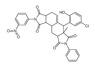 6-(5-chloro-2-hydroxyphenyl)-6a-methyl-2-(3-nitrophenyl)-8-phenyl-4,6,9a,10,10a,10b-hexahydro-3aH-isoindolo[5,6-e]isoindole-1,3,7,9-tetrone结构式
