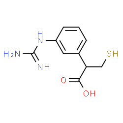 Benzeneacetic acid, 3-[(aminoiminomethyl)amino]-a-(Mercaptomethyl)-,(-) structure