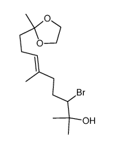 (E)-3-Bromo-2,6-dimethyl-9-(2-methyl-[1,3]dioxolan-2-yl)-non-6-en-2-ol Structure