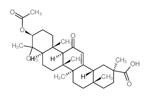 Olean-12-en-29-oicacid, 3-(acetyloxy)-11-oxo-, (3b,20b)- Structure