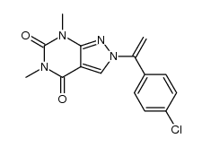 2-[1-(4-chloro-phenyl)-vinyl]-5,7-dimethyl-2,7-dihydro-pyrazolo[3,4-d]pyrimidine-4,6-dione结构式
