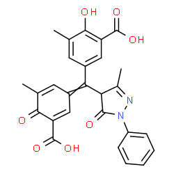 5-[(3-Carboxy-5-methyl-4-oxo-2,5-cyclohexadien-1-ylidene)(4,5-dihydro-3-methyl-5-oxo-1-phenyl-1H-pyrazol-4-yl)methyl]-2-hydroxy-3-methylbenzoic acid结构式