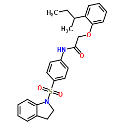 2-(2-sec-Butylphenoxy)-N-[4-(2,3-dihydro-1H-indol-1-ylsulfonyl)phenyl]acetamide结构式