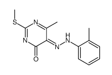 6-methyl-5-[(2-methylphenyl)hydrazinylidene]-2-methylsulfanylpyrimidin-4-one结构式
