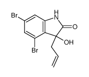 1-allyl-4,6-dibromo-3-hydroxyindolin-2-one结构式