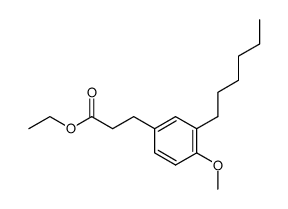 ethyl 3-(3-hexyl-4-methoxyphenyl)propanoate结构式