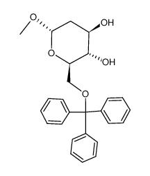methyl 2-deoxy-6-O-(triphenylmethyl)-α-D-arabinohexopyranoside结构式