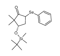 (S)-3-(tert-butyl-dimethyl-silanyloxy)-2,2-dimethyl-5-phenylselanyl-cyclopentanone结构式