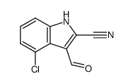 4-chloro-3-formyl-1H-indole-2-carbonitrile结构式