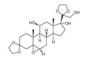 3,3;20,20-bis-ethanediyldioxy-5,6α-epoxy-5α-pregnane-11β,17,21-triol Structure