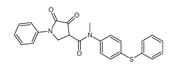 N-methyl-4,5-dioxo-1-phenyl-N-(4-phenylsulfanylphenyl)pyrrolidine-3-carboxamide结构式