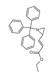 ethyl (E)-3-(1-tritylaziridin-2-yl)acrylate结构式