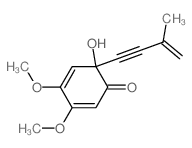 6-hydroxy-3,4-dimethoxy-6-(3-methylbut-3-en-1-ynyl)cyclohexa-2,4-dien-1-one Structure