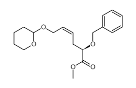 (Z)-(R)-2-Benzyloxy-6-(tetrahydro-pyran-2-yloxy)-hex-4-enoic acid methyl ester结构式