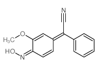 Benzeneacetonitrile,a-[4-(hydroxyimino)-3-methoxy-2,5-cyclohexadien-1-ylidene]-结构式