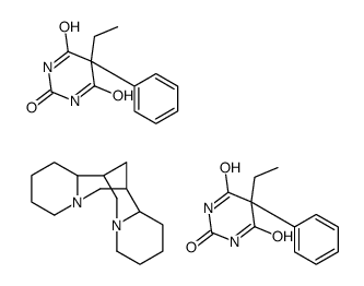 5-ethyl-5-phenylbarbituric acid, compound with [7S-(7α,7aα,14α,14aβ)]-dodecahydro-7,14-methano-2H,6H-dipyrido[1,2-a:1',2'-e][1,5]diazocine (2:1)结构式