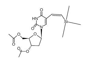3',5'-Di-O-acetyl-(Z)-5-[2-(trimethylsilyl)ethenyl]-2'-deoxyuridine结构式