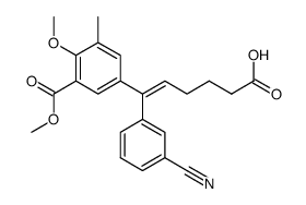 (E)-5-[5-Carboxy-1-(3-cyanophenyl)-pent-1-enyl]-2-methoxy-3-methyl benzoic Acid Methyl Ester结构式