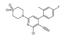 2-chloro-6-(1,1-dioxo-1,4-thiazinan-4-yl)-4-(4-fluoro-2-methylphenyl)pyridine-3-carbonitrile Structure