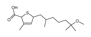 5-(6'-methoxy-2',6'-dimethylheptyl)-3-methyl-2,5-dihydrothiophene-2-carboxylic acid Structure