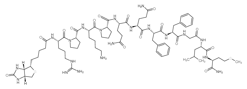BIOTIN-ARG-PRO-LYS-PRO-GLN-GLN-PHE-PHE-GLY-LEU-MET-NH2结构式