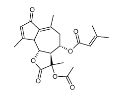 3-Methyl-2-butenoic acid 3-(acetyloxy)-2,3,3a,4,5,7,9a,9b-octahydro-3,6,9-trimethyl-2,7-dioxoazuleno[4,5-b]furan-4-yl ester结构式