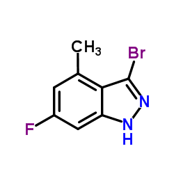 3-Bromo-6-fluoro-4-methyl-1H-indazole结构式