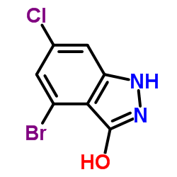 4-Bromo-6-chloro-1,2-dihydro-3H-indazol-3-one结构式