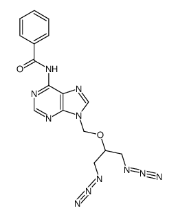 9-((2-azido-1-(azidomethyl)ethoxy)methyl)-N-benzoyladenine Structure