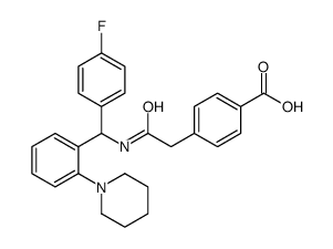 4-[2-[[(4-fluorophenyl)-(2-piperidin-1-ylphenyl)methyl]amino]-2-oxoethyl]benzoic acid Structure