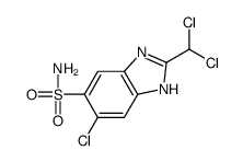 6-chloro-2-(dichloromethyl)-3H-benzimidazole-5-sulfonamide结构式