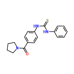 1-Phenyl-3-[4-(1-pyrrolidinylcarbonyl)phenyl]thiourea结构式