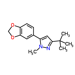 5-(1,3-Benzodioxol-5-yl)-1-methyl-3-(2-methyl-2-propanyl)-1H-pyrazole Structure