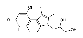 9-Chloro-3-(2,3-dihydroxypropyl)-2-ethyl-1-methyl-3,6-dihydro-pyrrolo[3,2-f]quinolin-7-one结构式