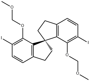 (1R)- 2,2',3,3'-tetrahydro-6,6'-diiodo-7,7'-bis(MethoxyMethoxy)-1,1'-Spirobi[1H-indene] Structure