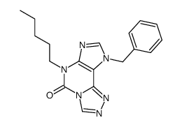 9-benzyl-6-pentyl-6,9-dihydro-5H-[1,2,4]triazolo[3,4-i]purin-5-one结构式