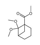 6,6-Dimethoxy-bicyclo-<1.1.3>-heptan-carbonsaeure-(1)-methylester结构式