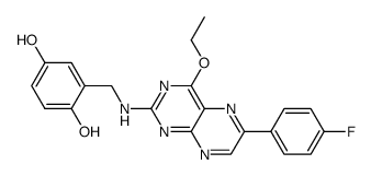 [4-ethoxy-6-(4-fluorophenyl)-pteridin-2-yl]-(2,5-dihydroxybenzyl)-amine结构式