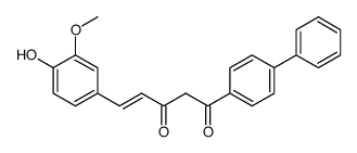 (E)-1-(biphenyl-4-yl)-5-(4-hydroxy-3-methoxyphenyl)-pent-4-ene-1,3-dione结构式