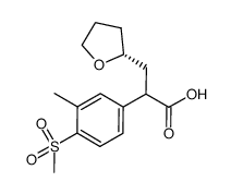 2-(4-methanesulfonyl-3-methyl-phenyl)-3-(R)-tetrahydro-furan-2-yl-propionic acid Structure