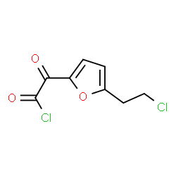 2-Furanacetyl chloride, 5-(2-chloroethyl)-alpha-oxo- (9CI) Structure