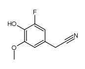 3-methoxy-4-hydroxy-5-fluorobenzyl cyanide结构式