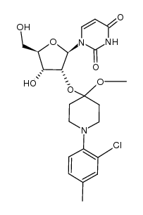 2'-O-[1-(2-Chloro-4-methylphenyl)-4-methoxypiperidin-4-yl]uridine结构式