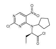 (R)-2-((2-chloro-5-nitropyrimidin-4-yl)(cyclopentyl)amino)butanoyl chloride Structure