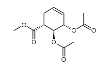 methyl DL-(1,3/2)-2,3-di-O-acetyl-2,3-dihydroxy-4-cyclohexene-1-carboxylate结构式