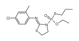 2-(2-Methyl-4-chlorophenyl)imino-1,3-thiazolidin-3-thiolphosphonic acid O-ethyl-S-n-propyl ester结构式