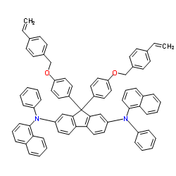 9,9-双[4-[(4-乙烯基苯基)甲氧基]苯基] -N2,N7-二-1-萘基-N2,N7-二苯基-9H-氟-2,7-二胺结构式