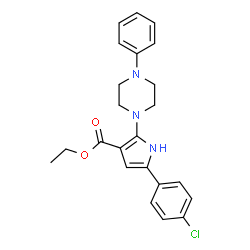 ETHYL 5-(4-CHLOROPHENYL)-2-(4-PHENYLPIPERAZINO)-1H-PYRROLE-3-CARBOXYLATE结构式