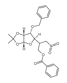 2-((3aR,5R,6R,6aR)-6-(benzyloxy)-2,2-dimethyltetrahydrofuro[2,3-d][1,3]dioxol-5-yl)-3-nitropropyl benzoate Structure