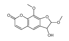 2,3-Dihydro-2,9-dimethoxy-3-hydroxy-7H-furo<3,2-g><1>benzopyran-7-one Structure